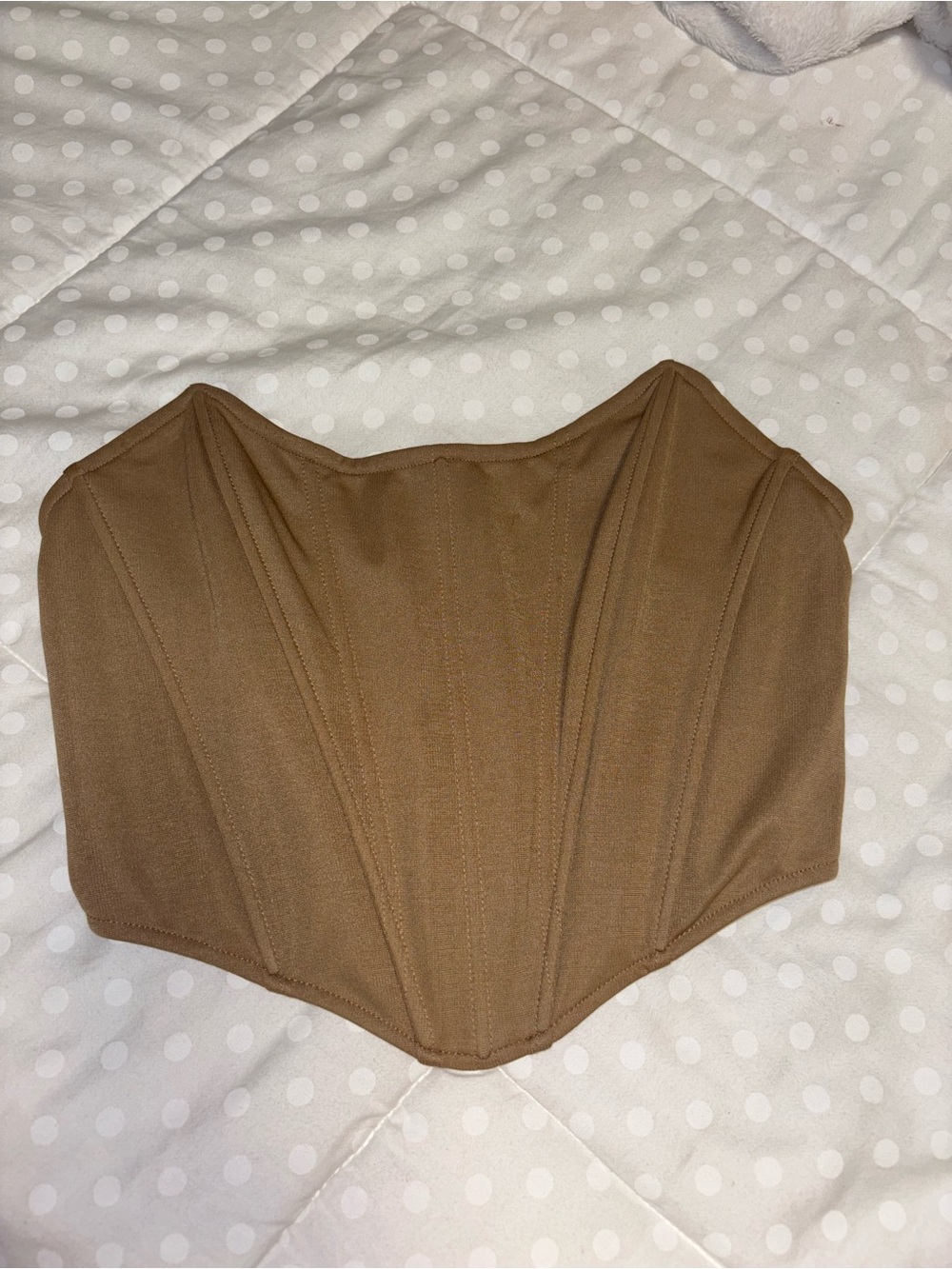 Tan Strapless Bustier Top - Picture 2 of 4